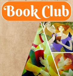 the logo for book club, an artwork of women reading