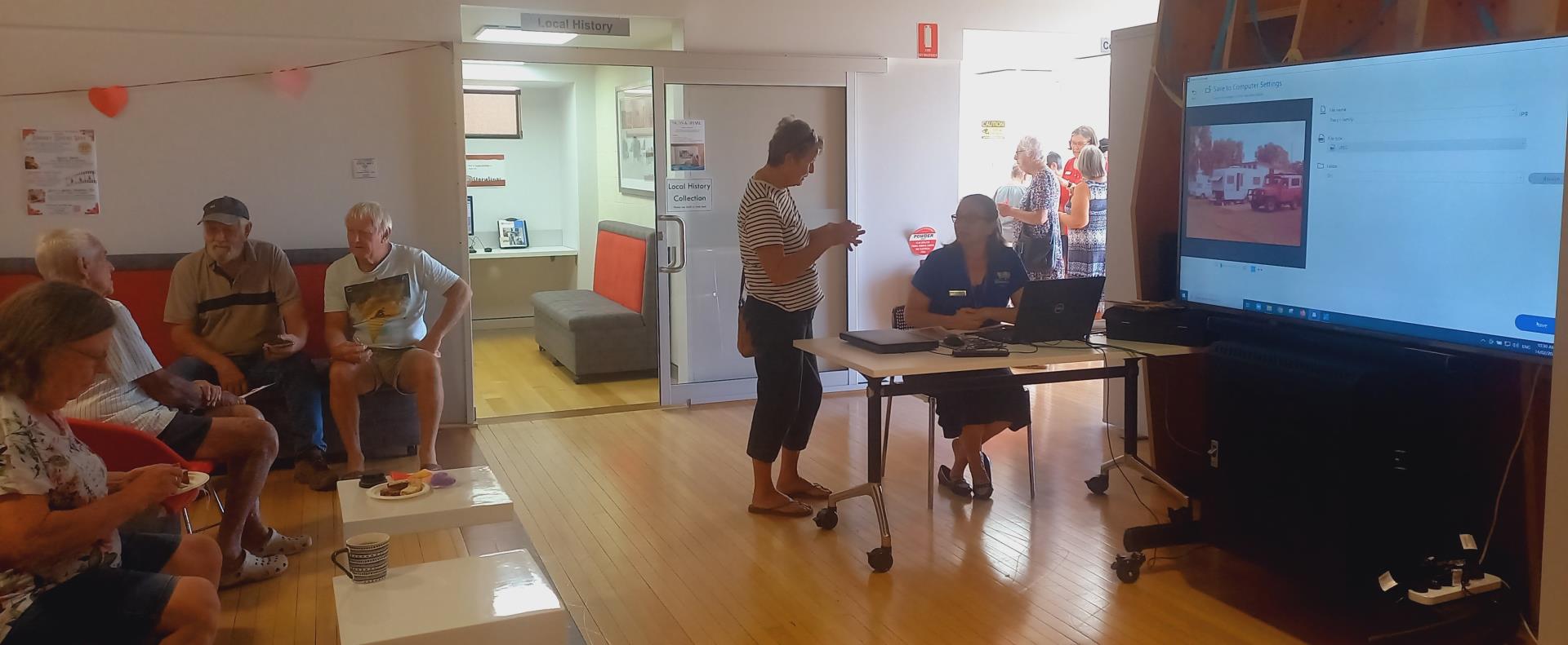 Library patrons enjoying the Scan and Share local history event