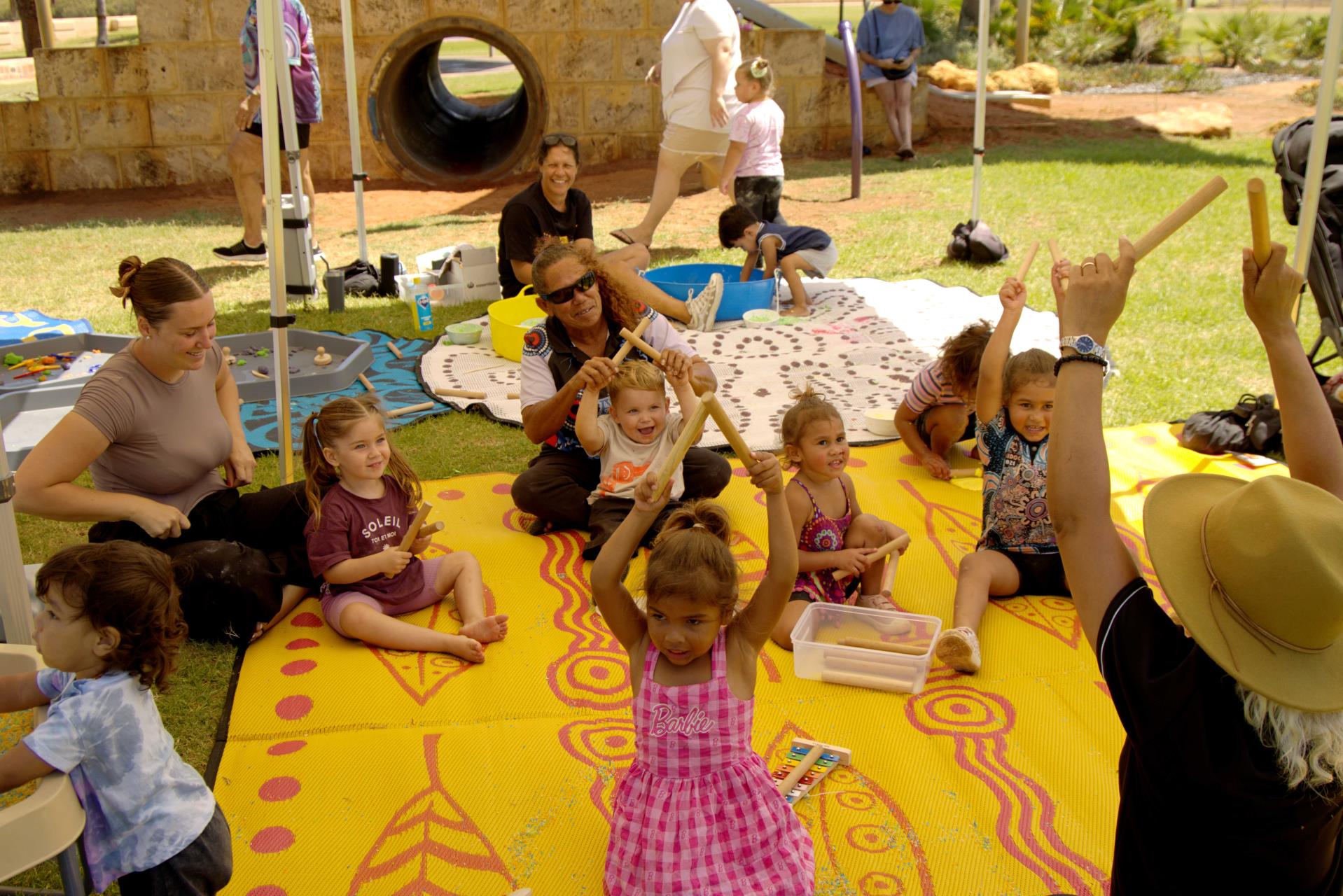 Song Circle with Tapping Sticks