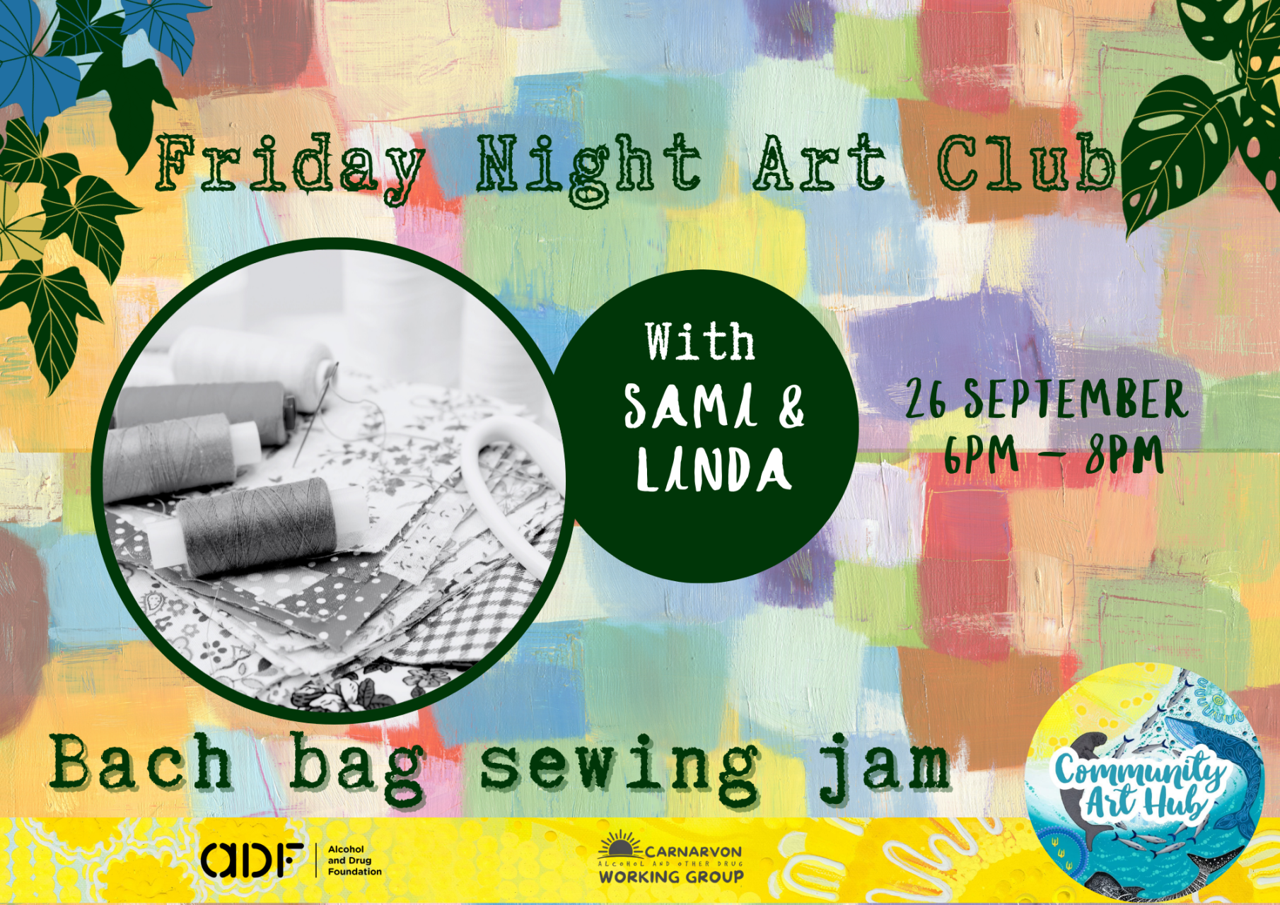 Friday Night Art Club: Beach Ball sewing jam with sami & Linda
