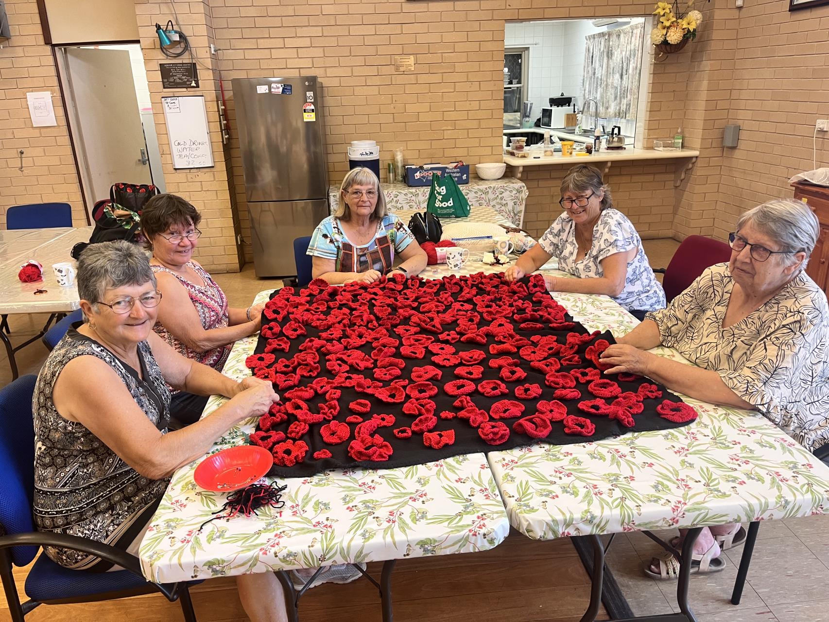 Poppy Blanket Making for 100th Year Cenotaph Anniversary